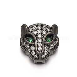 Стойки обшивки латунные микро проложить кубического циркония леопарда полые шарики ZIRC-I012-18-RS