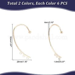 12 paio di orecchini in ottone bicolore&nbsp;KK-UN0001-17