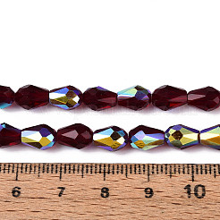 Прозрачные стеклянные бусины гальваническим пряди&nbsp;EGLA-N023-6x8mm-A10