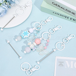 12шт. брелок для ключей из сплава с бусинами&nbsp;KEYC-SC0001-42