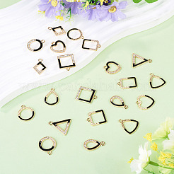 24 pendentif creux en alliage émaillé&nbsp;FIND-TA0011-20G
