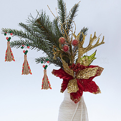 Rond de serviette en perles de bois sur le thème de noël&nbsp;AJEW-AB00034