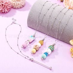 4 шт. латунные спутниковые цепочки-ожерелья NJEW-TAC0022