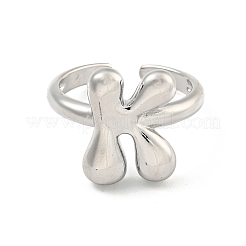 Латунные открытые манжеты с буквами для женщин RJEW-G313-01K-P