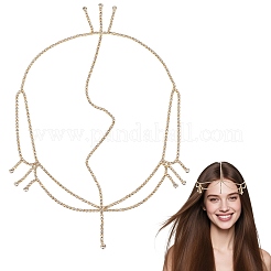 Braut-Stirnbänder aus Messing mit Strassen für Frauen&nbsp;OHAR-WH20014-003G