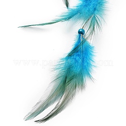 Индийская паутина/сетка с подвесными украшениями из перьев&nbsp;HJEW-G025-08B