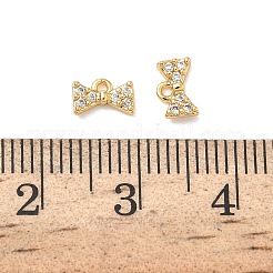 Подвески-бантики из латуни с микропаве из кубических цирконий&nbsp;KK-A281-18G