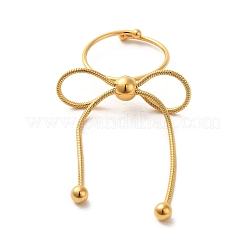 304ステンレススチールオープンカフリング  蝶結び  ゴールドカラー  usサイズ8 3/4(18.7mm)&nbsp;RJEW-C070-01A-G