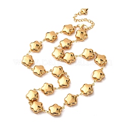 Ожерелья из цветочной цепочки из нержавеющей стали 304 для женщин NJEW-G178-11G