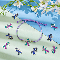 40 шт. 2 цвета двухцветный сплав эмаль лента осведомленности соединения соединительные подвески&nbsp;ENAM-WR0001-16