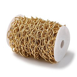 酸化アルミニウムカーブチェーン  溶接されていない  スプールで  ゴールドカラー  25x15x2mm  約49.21フィート（15m）/ロール&nbsp;CHA-E003-17G