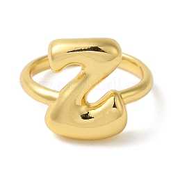 Bague manchette ouverte en laiton pour femme avec initiales&nbsp;RJEW-N046-02Z-G
