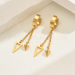 Модные ретро-серьги-кольца с геометрическими конусами и треугольниками из нержавеющей стали 201&nbsp;JW1667
