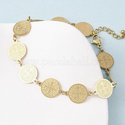 Браслеты-цепочки Religion из нержавеющей стали 304 для женщин&nbsp;LS-BJEW-F524-01G