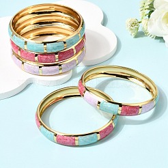 Эмалированные браслеты на шарнирах из нержавеющей стали 304&nbsp;BJEW-D408-44G