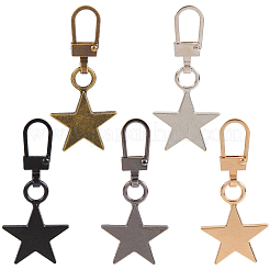 10 шт. 5-цветный сплавной бегунок для молнии FIND-CP0003-09