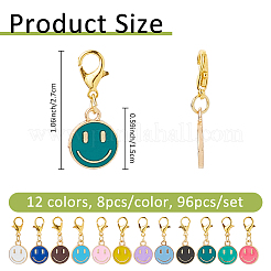 96шт 12 цвета сплава эмали кулон украшения HJEW-FH00133