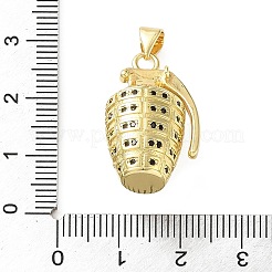 Pendentifs en laiton zircon cubique micro pavé noir&nbsp;KK-H279-10G