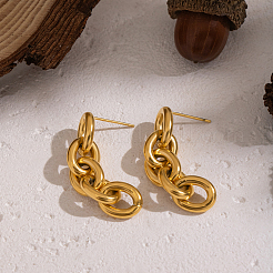 Серьги-гвоздики с овальной цепочкой и кисточками из нержавеющей стали 304&nbsp;NM9874