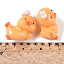 漫画かわいい樹脂3Dアヒルの置物  ホームオフィスのデスクトップ装飾用  オレンジ  33x37.5x22mm&nbsp;RESI-L042-01A