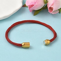 Браслеты из нержавеющей стали 304 с полиэстеровым металлическим шнуром для женщин BJEW-Z145-01G-30