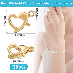 30 шт. латунные застежки-лобстеры&nbsp;KK-BBC0014-65G
