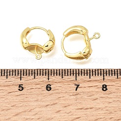 真鍮製のハギーフープピアス  水平ループ付き  長持ちメッキ  ラックめっき  ゴールドカラー  15x13x6.5mm  穴：1mm  ピン：1mm&nbsp;KK-C258-06B-G