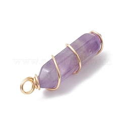 Заостренные подвески из медной проволоки с натуральными смешанными драгоценными камнями&nbsp;PALLOY-JF02603-01