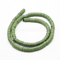 Flache runde handgemachte Polymer Clay Perle Spacer&nbsp;CLAY-R067-3.0mm-43
