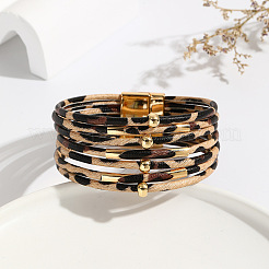 Mehrsträngige Armbänder aus PU-Leder mit Leopardenmuster für Damen&nbsp;LS-XT9904