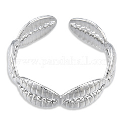 304ステンレススチールシェルラップオープンカフリング女性用  ステンレス鋼色  usサイズ8（18.1mm）&nbsp;RJEW-N038-102P