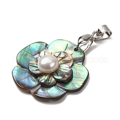 Anhänger aus natürlicher Paua-Muschel und Naturperle&nbsp;SHEL-G024-08P
