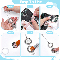 DIY-Legierung Graduierung Quaste Foto Anhänger Dekorationen Herstellung Kits&nbsp;HJEW-WR00019