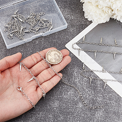 5 шт. ожерелье с подвеской в виде шипа и кисточки из цинкового сплава в стиле хип-хоп NJEW-UN0001-56