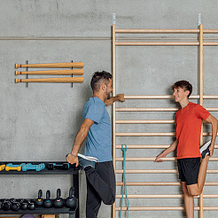 3-уровневые деревянные настенные стенды для бейсбольной биты&nbsp;ODIS-WH0043-182