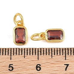 Messing ebnen Zirkonia Charms&nbsp;CU-CBA3D67-12G-05