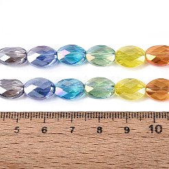 Chapelets de perles en verre transparent électrolytique&nbsp;EGLA-Q135-8x11MM-03A