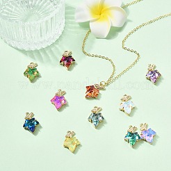 11 шт. 11-х цветная латунь с подвесками из стекла K9&nbsp;KK-CJ0004-07