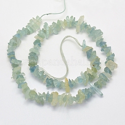 Грубые сырые натуральные аквамариновые бисерные пряди G-K202-33B