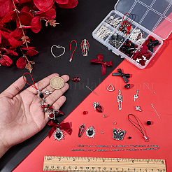 DIY-Sets zur Herstellung von Handy-Armbändern aus Kirsch-Polyester&nbsp;DIY-SC0033-68