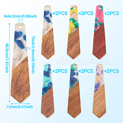 12 шт. подвески из 6-х цветов из смолы и ореха FIND-TA0006-36D