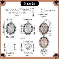 Набор для самостоятельного изготовления овальных и сердечных подвесок из сплава для украшения выпускного DIY-SC0025-37