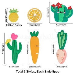 48 шт. 6 стиля ПВХ пластиковые кабошоны PVC-SC0001-01