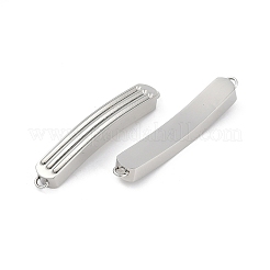304ステンレススチールコネクタチャーム  湾曲バー  変色しない  ステンレス鋼色  45x7x5mm  穴：1.2mm&nbsp;STAS-M090-07P