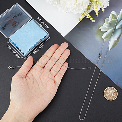 Комплект из 2 модного унисекс-колье из 925 цепочек из стерлингового серебра с родиевым покрытием STER-BBC0006-14B