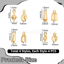 16 шт. 4 стиля из нержавеющей стали 304 с держателями для ледорубов STAS-UN0059-73G