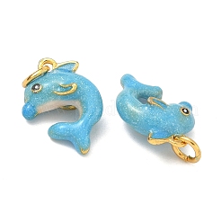Подвески из сплава с эмалью в виде морских животных&nbsp;ENAM-B037-10G-02