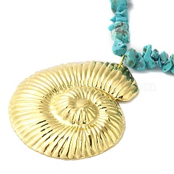 Collane multistrato con chip di turchese sintetico tinto boho e perle di plastica&nbsp;NJEW-U006-04A-G