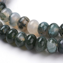 Природные моховой агат бисер нитей G-G731-08-8mm