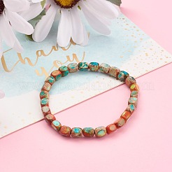 Натуральный регалит / имперская яшма / морские отстойники стрейч браслеты из яшмы BJEW-JB05927